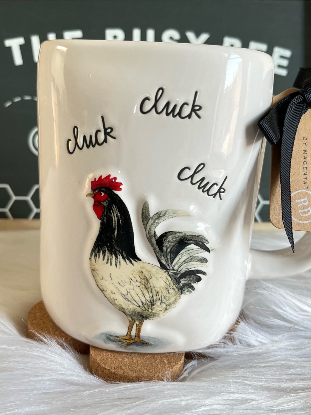 Rae Dunn Cluck Rooster Farmhouse Country Kitchen Coffee Mug